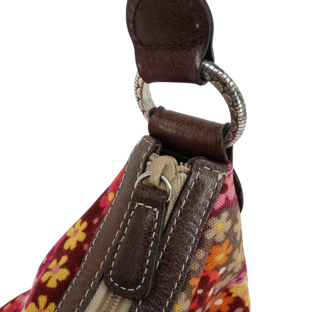 Brighton Bag Handbag Womens Beige Pink Floral Canvas Leather Trim Grandma core - Picture 12 of 16